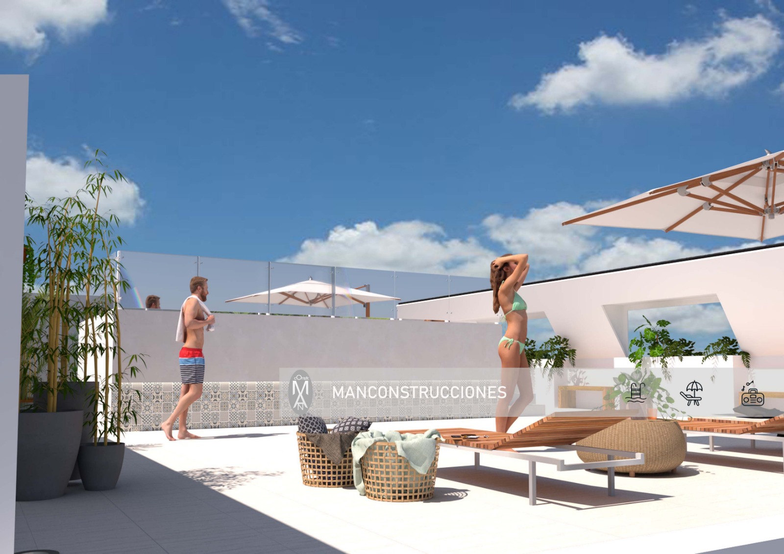 Terraza con piscina